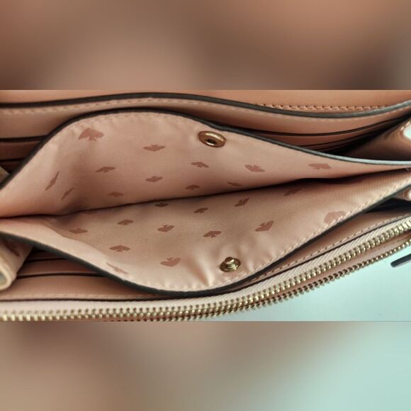 🌸Kate Spade Smooth Leather Clutch Large Wallet -Soft Pink - Picture 5 of 13